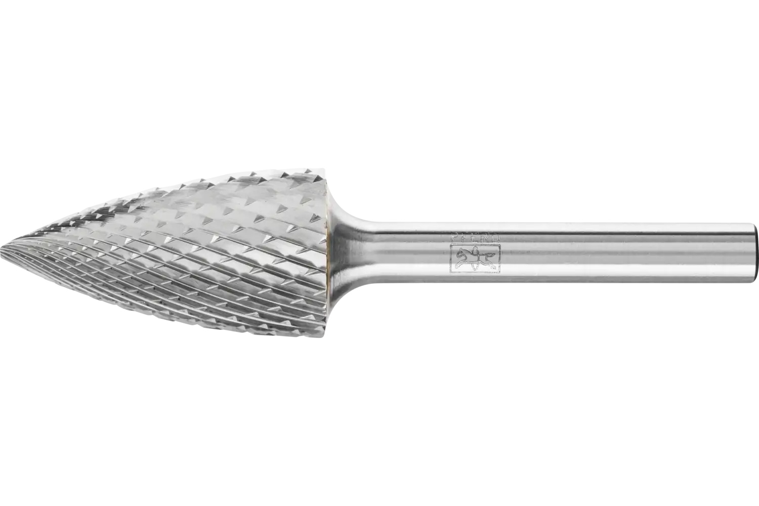 Picture of Pferd Carbide Bur SG-6 Pointed Tree Shape Diamond Cut 5/8" x 1" x 1/4" Shank